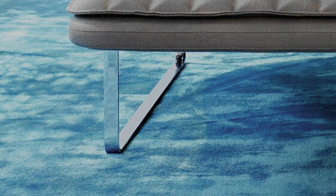 Teppich Teppichboden aus reiner Seide Pure Silk blau